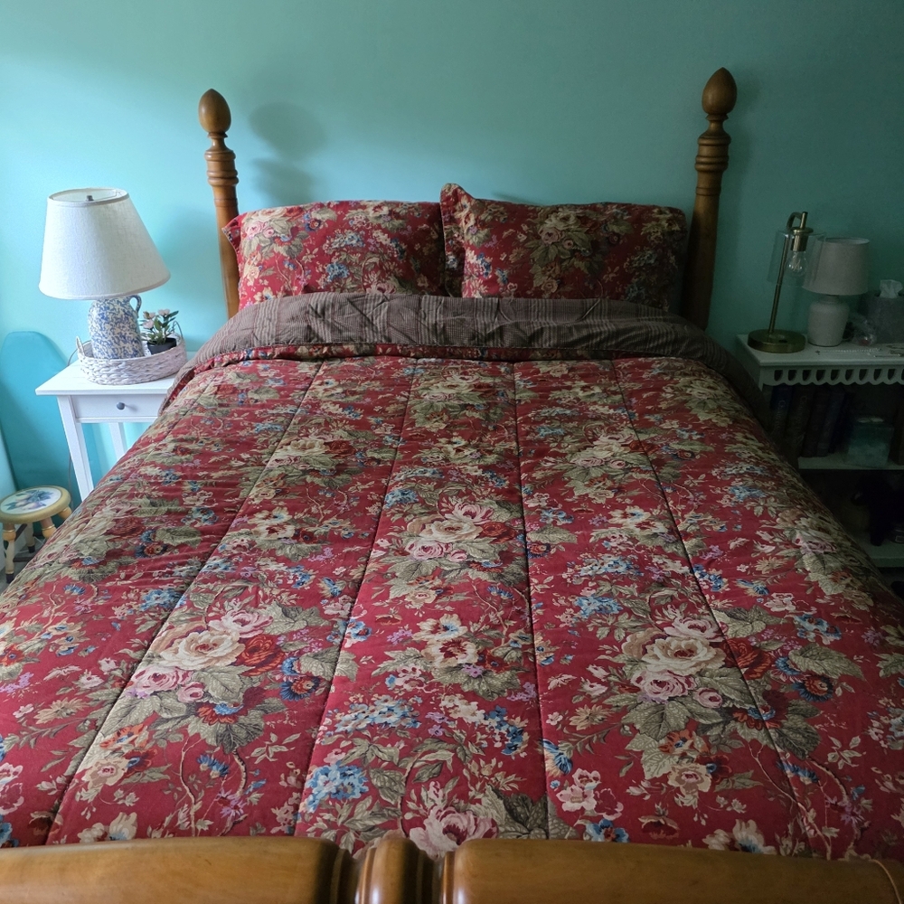 Ralph Lauren Chaps Summerton Red Floral FULL Size Comforter Set - Picture 3 of 10